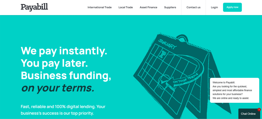 Payabill Funding portal South Africa – apply for supplier finance and SME funding online