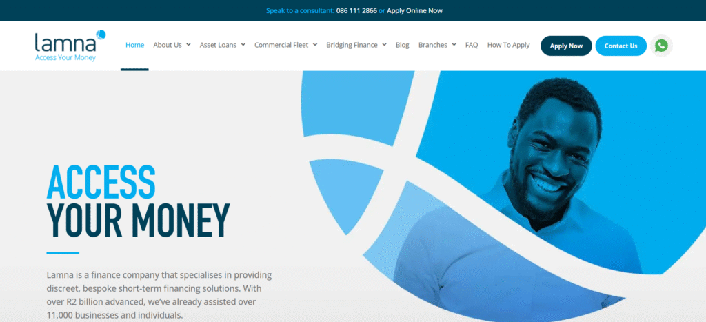 Lamna Business Funding portal South Africa – apply for secured SME loans and short-term business finance online