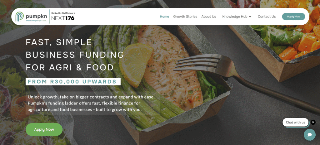 Pumpkn Funding portal South Africa – apply for flexible agri business finance and working capital online